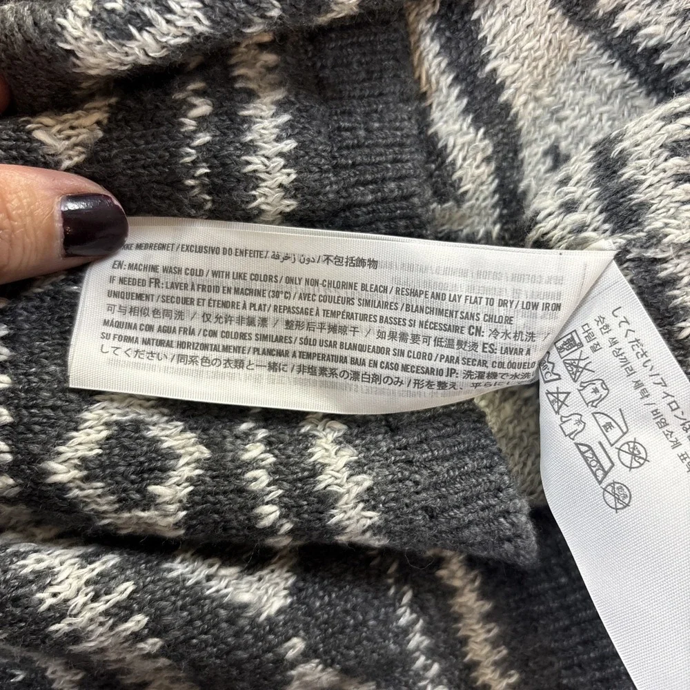 Hollister Sweater Dress Women's Medium Gray & White Geometric Tribal Fair Isle